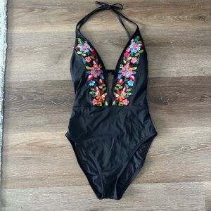 La Blanca Eden floral plunge one piece swimsuit